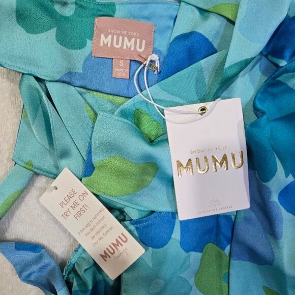 NWT Show Me Your Mumu Mina Midi Dress in Blue Piccadilly Floral Size S - Picture 8 of 11